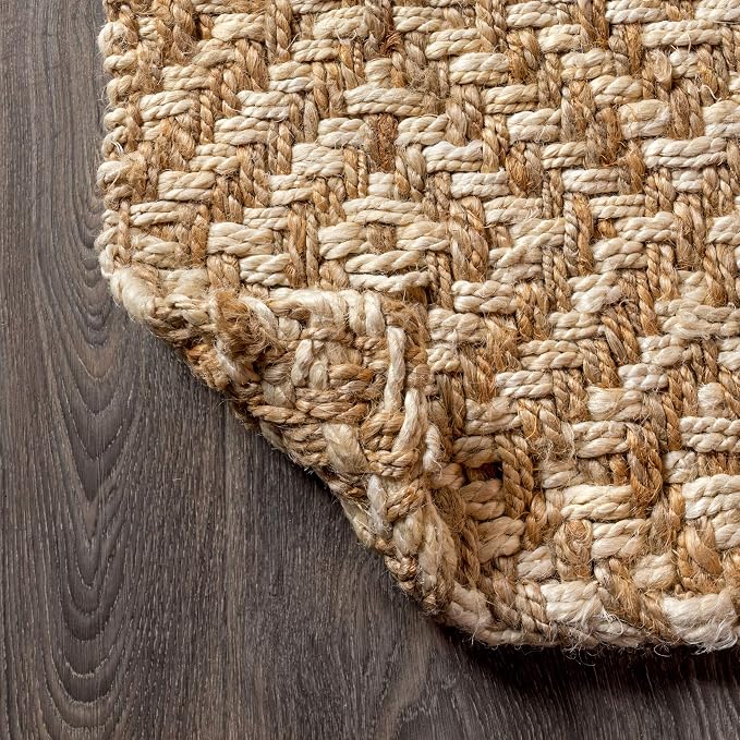JONATHAN Y Hira Hand Woven Diamond Chunky Jute Natural Indoor Area Rug, 6x9, Bohemian, Transitional, Easy-Cleaning for Living Room, Bedroom, Kitchen, Pet Friendly, Non-Shedding (NFR100A-6)