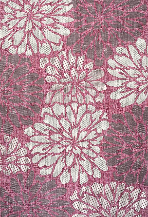JONATHAN Y Floral Textured Weave Indoor Outdoor Area Rug 5X8 Fuchsia/Light Gray, Zinnia Modern for Backyard, Patio, Porch, Easy-Cleaning, High Traffic, Pet-Friendly, Non-Shedding (SMB110F-5)