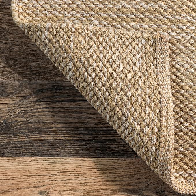 nuLOOM Alessi Tan Solid Hand Woven Area Rug, 3' x 5' | Nuloom Alessi Solid 3' x 5' Accent Rug for Living Room Bedroom Dining Room Entryway, Tan