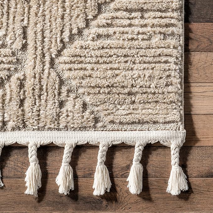 Nuloom Kerry Beige, 9' x 12', Geometric, Soft and Cozy, High Traffic, Stain Resistant, Easy Clean, Durable Area Rug for Bedroom, Living Room, Dining Space, Den, Foyer, Entryway