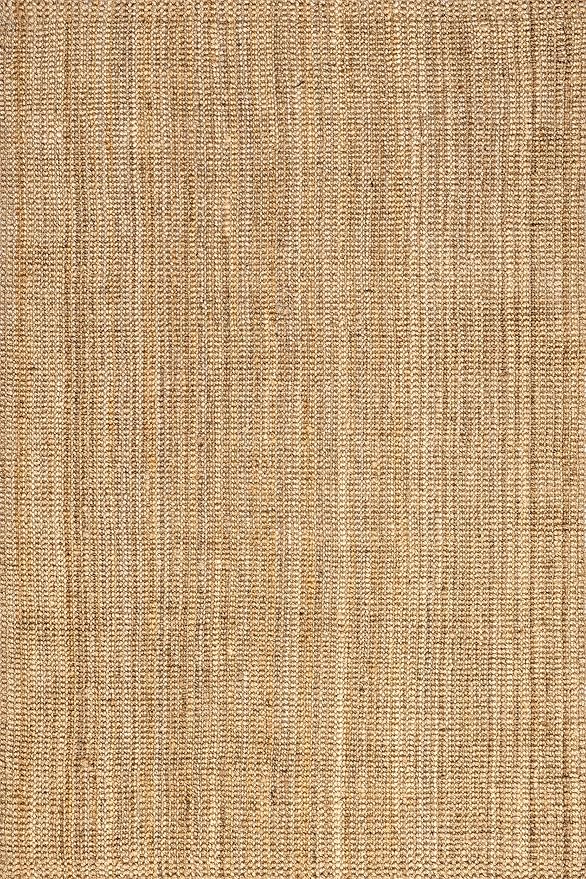 Nuloom Ashli Hand Woven, Natural, 8' Square, Farmhouse, Jute, Soft and Textured, High Traffic, Stain Resistant, Easy Clean, Durable Area Rug for Bedroom, Living Room, Dining, Den, Foyer, Entryway