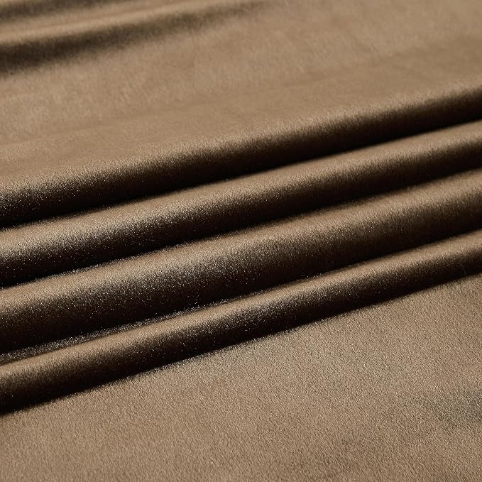 PRIMROSE Brown Velvet Curtains 108 inch Long for Living Room,Set of 2 Panels Blackout Rod Pocket Back Tab Window Treatment Room Darkening Heavy Decorative Curtains Drapes for Bedroom