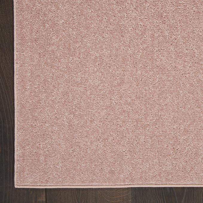 Nourison Home Nourison Essentials Pink 5' x Square Area Rug - Easy Clean, Non Shedding, Bed Room, Living Room, Dining Room, Kitchen (5' x Square)