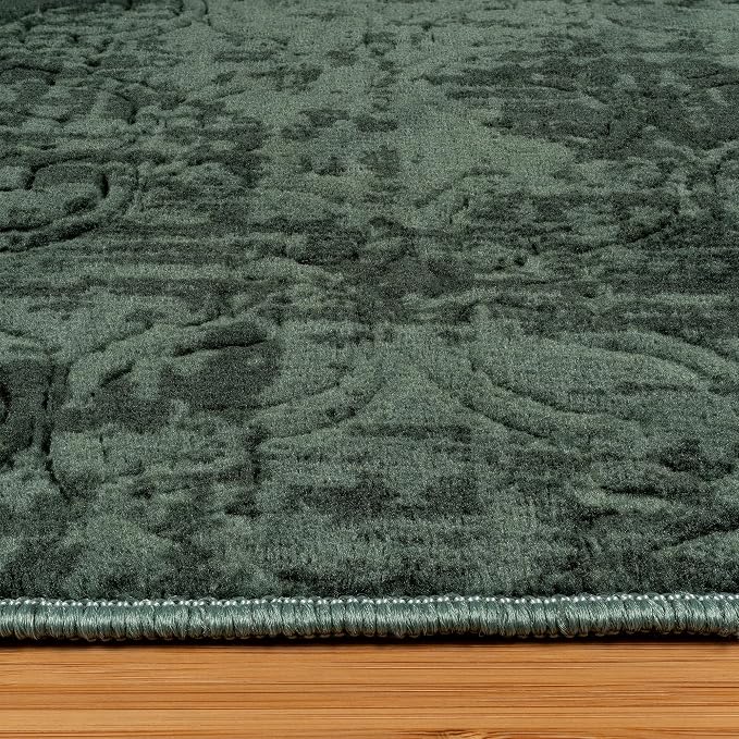 Gertmenian Indoor Transitional Area Rug - 4x6 Medium, Non-Shedding, Ideal for High Traffic in Living Room, Bedroom, Entryway - Geometric, Dk. Green, 26860