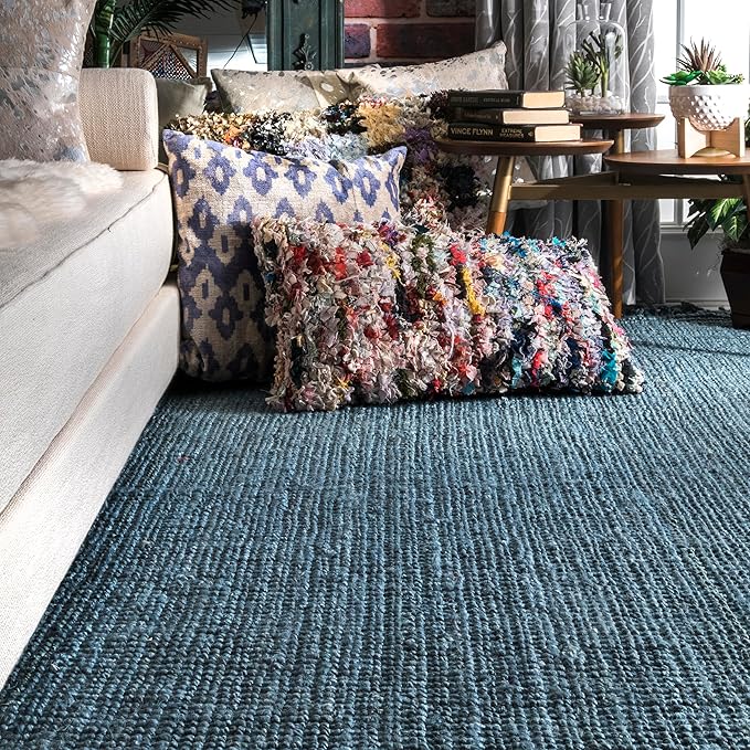 nuLOOM Daniela Blue Solid Flatweave Area Rug, 6' x 9'