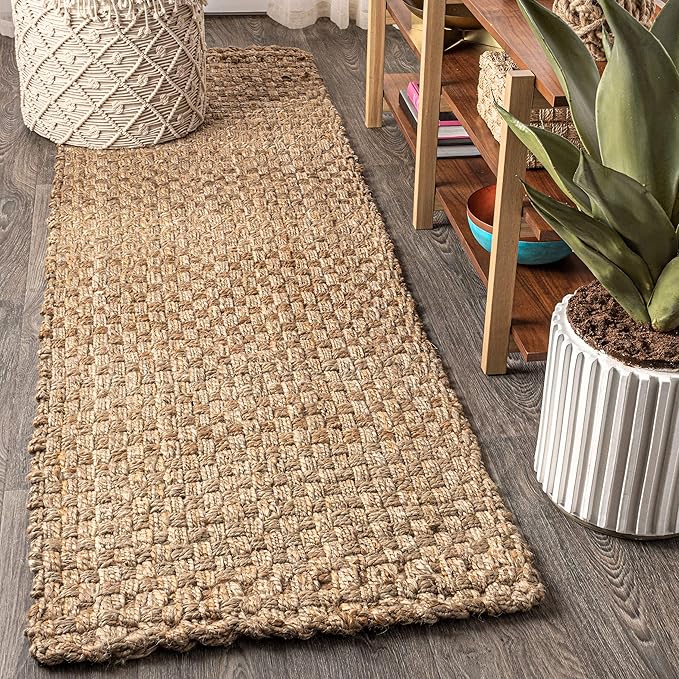 JONATHAN Y Estera Hand Woven Boucle Chunky Jute Natural Runner Rug, 2x10, Bohemian, Transitional, Easy-Cleaning for Living Room, Bedroom, Kitchen, Pet Friendly, Non-Shedding (NFR102A-210)