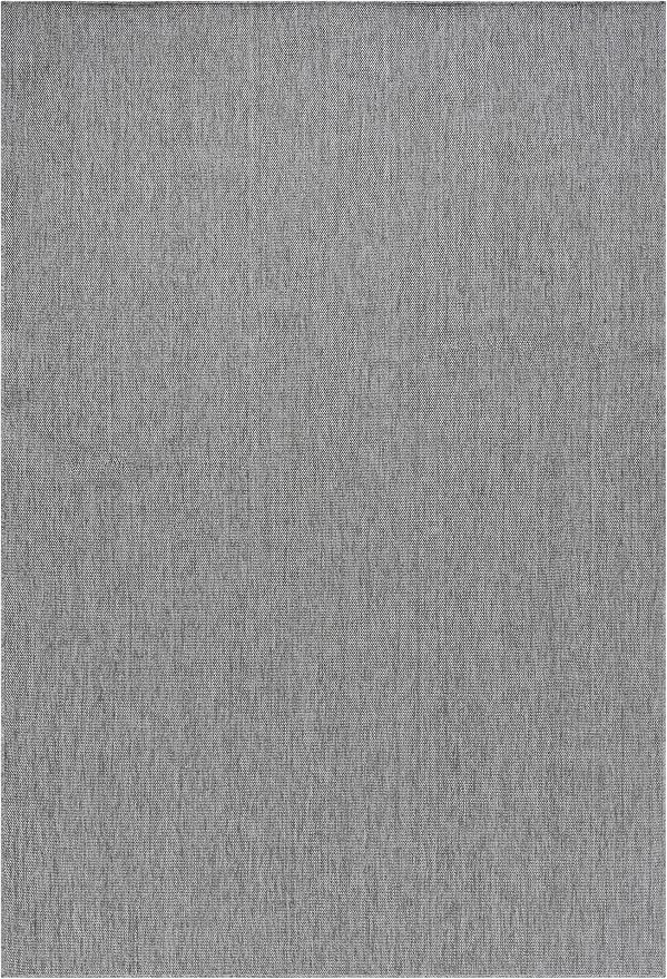 Angela Easy Jute Indoor Outdoor Rug, 6x9 Natural Solid Jute Look, Polyester, Durable & Easy Care Outdoor Farmhouse Carpet for Patio, Porch, Living Room (6' x 9', Gray)