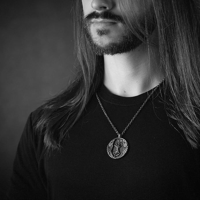 Baldur Jewelry - Handcrafted Yggdrasil Viking Norse World Tree of Life Pendant Necklace Amulet Jewelry | 925 Sterling-Silver Tree of Life Necklace | Viking Gifts |Jewelry for Men Women