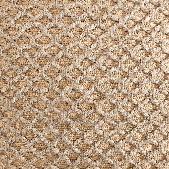 Boho Living Jada Decorative Throw, Includes Accent Insert, Premium Woven Design, Living Room Décor, (2) 20" x 20" Pillow Covers, Beige 2 Count