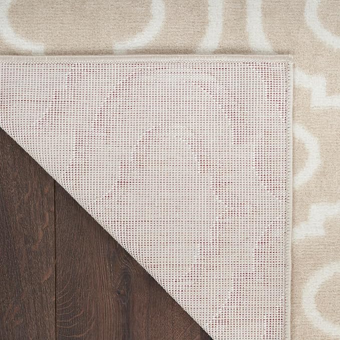 Nourison Home Jubilant Trellis Beige 2'3" x 7'3" Area -Rug, Easy -Cleaning, Non Shedding, Bed Room, Living Room, Dining Room, Kitchen (2x7)