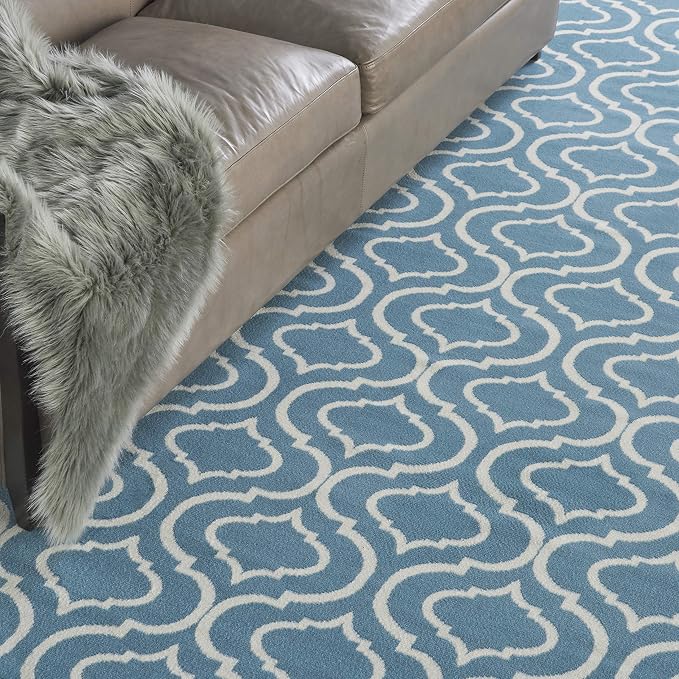 Nourison Home Jubilant Blue 7'10" x 9'10" Area Rug - Easy Clean, Non Shedding, Bed Room, Living Room, Dining Room, Kitchen (8' x 10')