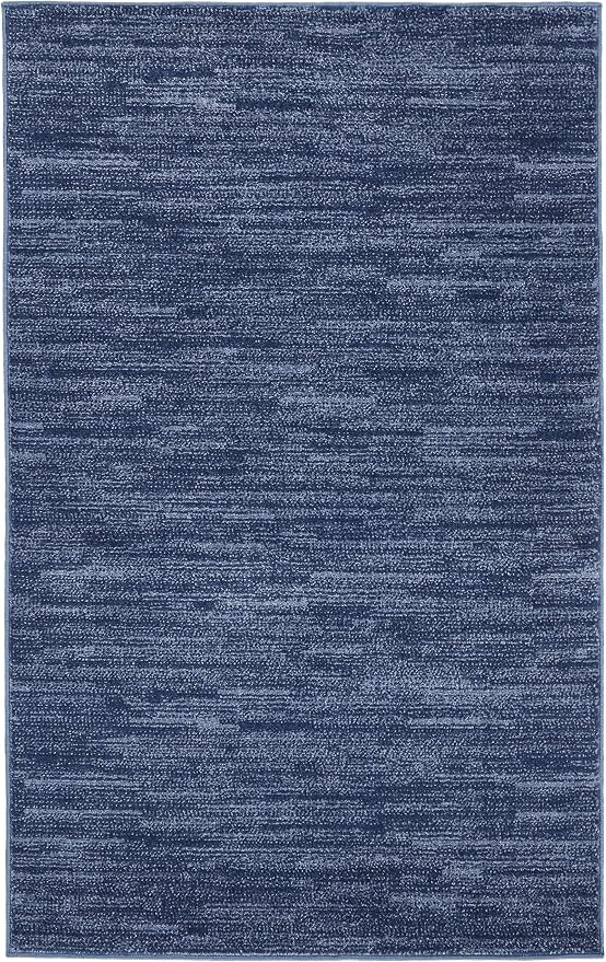 Nourison Home Nourison Essentials Navy Blue 3' x 5' Area Rug - Easy Clean, Non Shedding, Bed Room, Living Room, Dining Room, Kitchen (3' x 5')