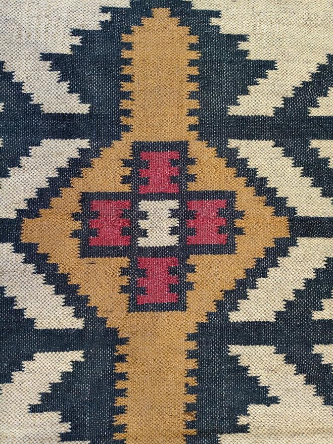 Jaipur Art & Rugs 3'x5' Reversible Kilim Area Rug – Handwoven Wool & Jute Flatweave – Indoor/Outdoor Rug for Living Room, Bedroom, Dining, High-Traffic Areas, Lake House Decor (Multicolor)