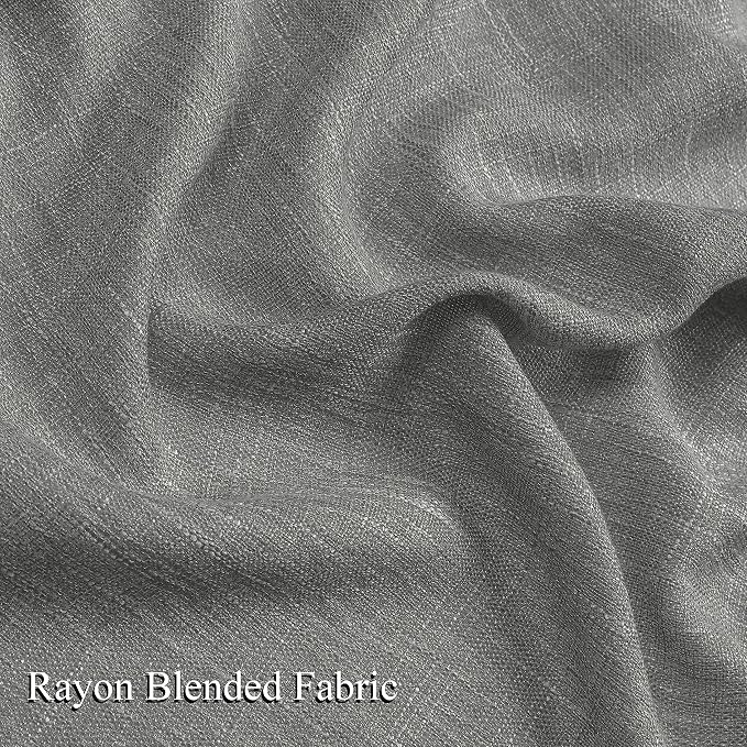 Vision Home Pinch Pleated Gray Semi Sheer Curtains Textured Light Filtering Window Curtains 72 inch for Living Room Bedroom Rayon Blended Charcoal Grey Pinch Pleat Drapes with Hooks 2 Panels 40"Wx72"L