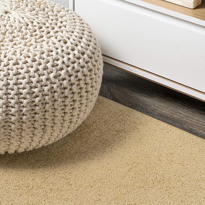 JONATHAN Y Haze Solid Low-Pile Mustard 5x8 Oval Indoor Area Rug, Coastal,Bohemian,Minimalist,Classic, Easy-Cleaning for Living Room,Bedroom,Kitchen,Pet Friendly,Non-Shedding (SEU100B-5OV)