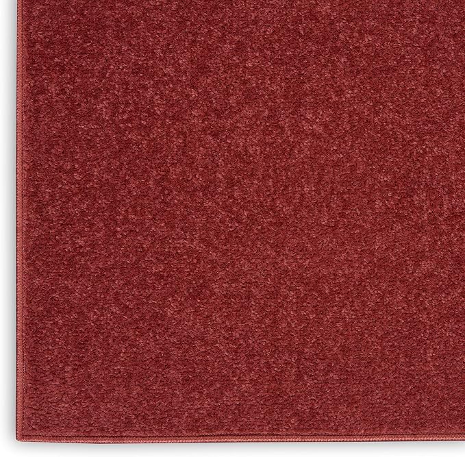 Nourison Home Nourison Essentials Brick Red 5' x Square Area Rug - Easy Clean, Non Shedding, Bed Room, Living Room, Dining Room, Kitchen (5' x Square)