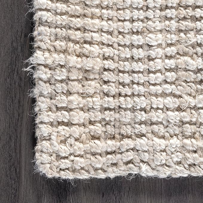 nuLOOM Ashli Off White Solid Handwoven Area Rug, 8' x 10'