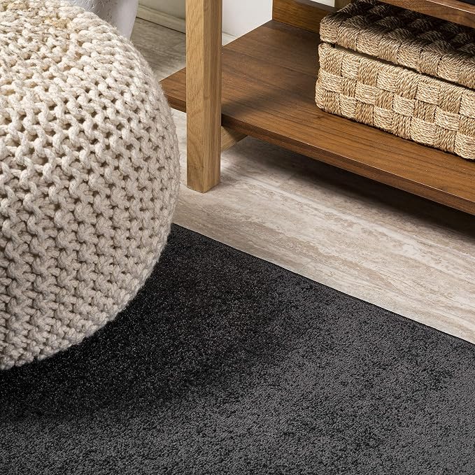 JONATHAN Y Haze Solid Low-Pile Black Runner Rug 2x8, Coastal,Bohemian,Minimalist,Classic, Easy-Cleaning for Living Room,Bedroom,Kitchen,Pet Friendly,Non-Shedding (SEU100I-28)