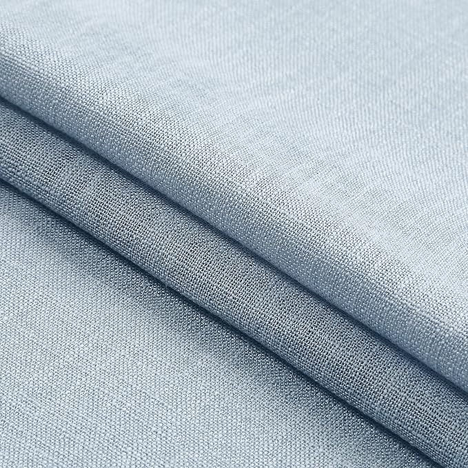 WEST LAKE Extra Long Dusty Blue Bailey Pinch Pleated Full Blackout Curtains | 108 Inches Length Linen Textured Bedroom Living Room Drapes,Farmhouse Backtab Window Treatment,40"Wx108"Lx2