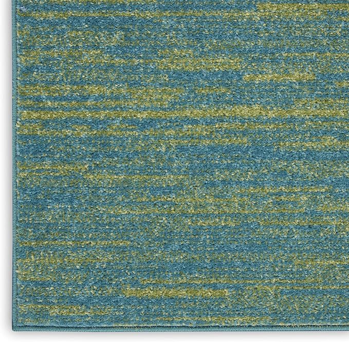 Nourison Home Nourison Essentials Blue Green 6' x 9' Area Rug - Easy Clean, Non Shedding, Bed Room, Living Room, Dining Room, Kitchen (6' x 9')