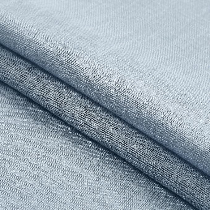 WEST LAKE Dusty Blue Bailey Pinch Pleat Blackout Curtains with Room Darkening Liners 72 Inch,Linen Textured Drapes with Backtabs Hooks,Energy Efficient Window Treatment Bedroom Living Room,40"Wx72"Lx2 | Linen Textured Room Darkening Drapes,Backtabs Hoo...