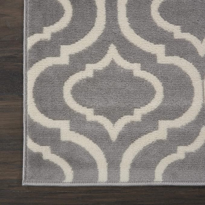 Nourison Home Jubilant Grey 2'3" x 7'3" Area Rug - Easy Clean, Non Shedding, Bed Room, Living Room, Dining Room, Kitchen (7' Runner)