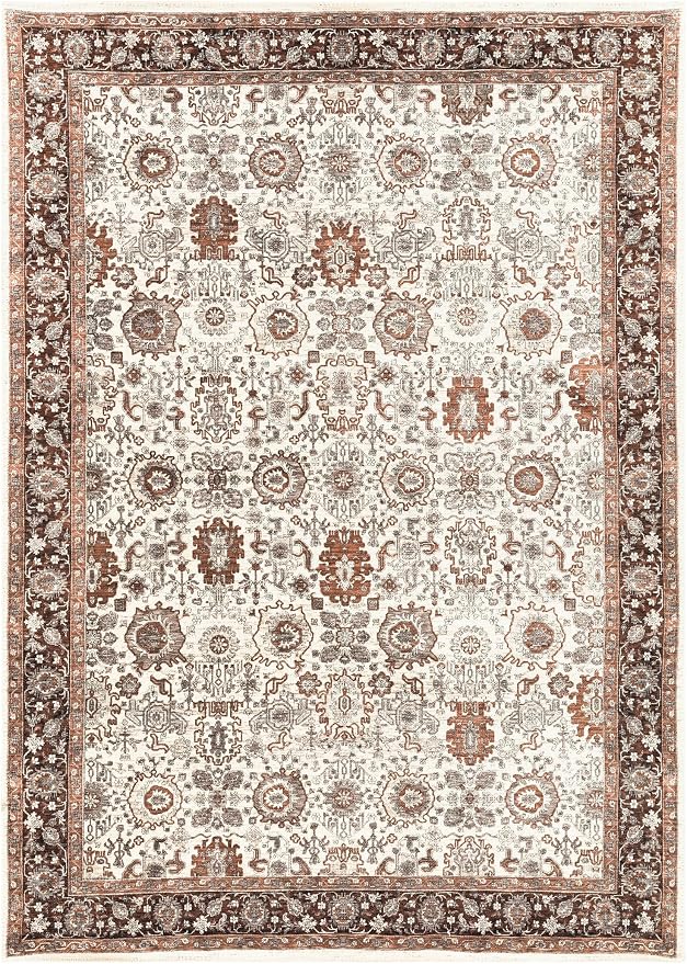 Keen Home Design 48"x72" Rug - Machine Washable Area Rug with Non-Slip Backing, Ideal for Living Room, Dining Room, Bedroom - Vintage, Easy Clean, Durable, Low Pile - (4' x 6')