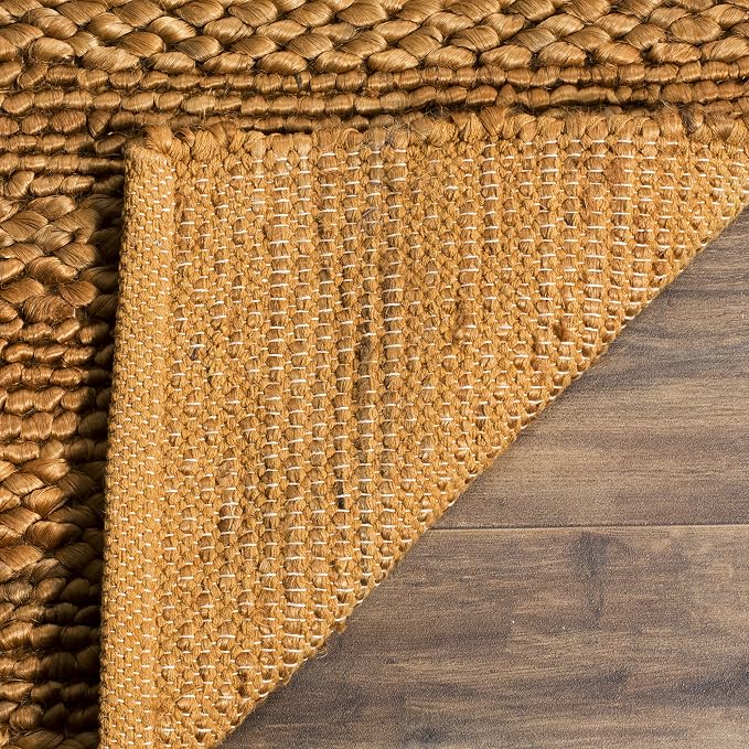 SAFAVIEH Natural Fiber Collection Area Rug - 10' x 14', Gold, Handmade Jute, Braided Woven Design, Ideal for Living Room, Bedroom (NF212E)