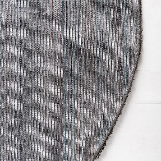 Unique Loom Solid Shag Collection Area Rug (5' 3" x 8' Oval, Graphite Gray)
