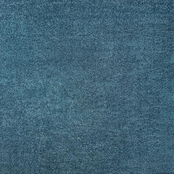 JONATHAN Y Haze Solid Low-Pile Turquoise 7x7 Square Indoor Area Rug, Coastal,Bohemian,Minimalist,Classic, Easy-Cleaning for Living Room,Bedroom,Kitchen,Pet Friendly,Non-Shedding (SEU100H-7SQ)
