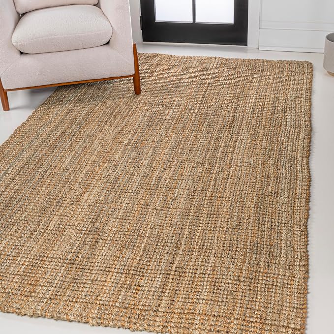 JONATHAN Y Biot Handwoven Jute Solid Natural Indoor Area Rug, 9x12, Traditional, Rustic, Farmhouse, Coastal, Easy-Cleaning for Living Room, Bedroom, Kitchen, Non-Shedding (NRF104A-9)