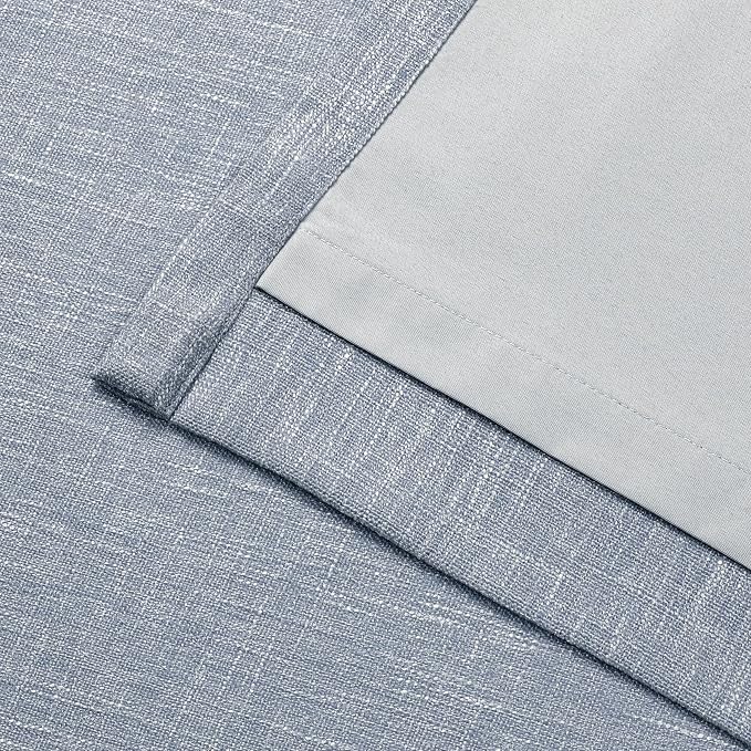 Vision Home Chambray Blue Pinch Pleated Full Blackout Curtains Room Darkening Window Curtains for Living Room Bedroom Thermal Insulated Pinch Pleat Blue Drapes with Hooks Back Tab 2 Panel 40" Wx108 L