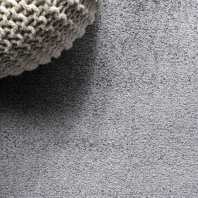 JONATHAN Y SEU100A-4OV Haze Solid Low-Pile Indoor Area-Rug, Coastal, Bohemian, Minimalist Easy-Washing,Bedroom,Kitchen,Living Room,Non Shedding, Gray, 4 X 6 Oval