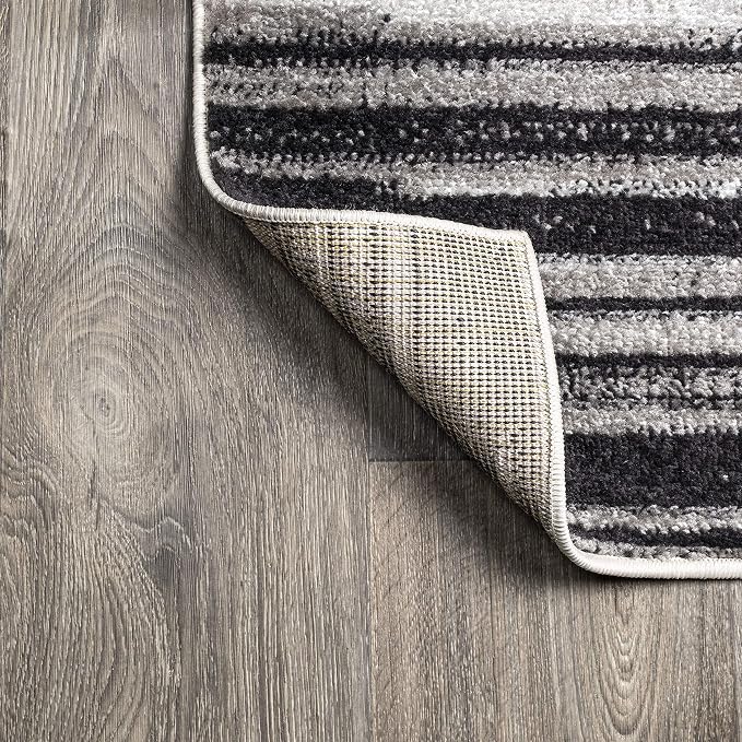 JONATHAN Y Linear Modern Half-Stripe Gray/Cream Indoor Area Rug, 3x5, Contemporary, Transitional, Easy-Cleaning for Living Room, Bedroom, Kitchen, Pet Friendly, Non-Shedding (CTP112B-3)