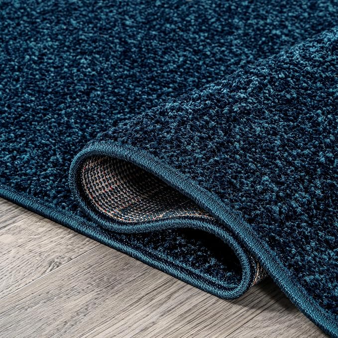 JONATHAN Y Haze Solid Low-Pile Navy 6' Round Indoor Area Rug, Coastal,Bohemian,Minimalist,Classic, Easy-Cleaning for Living Room,Bedroom,Kitchen,Pet Friendly,Non-Shedding (SEU100C-6R)