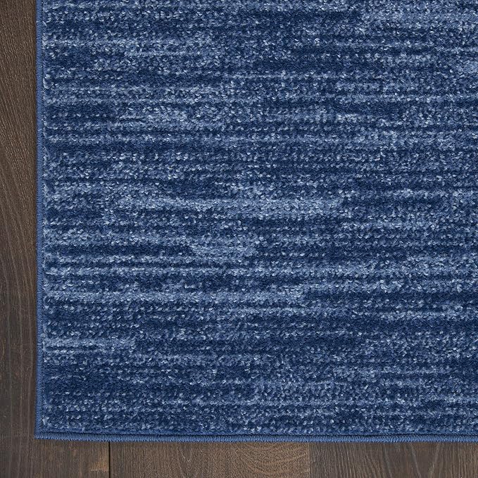 Nourison Home Nourison Essentials Navy Blue 2' x 6' Area Rug - Easy Clean, Non Shedding, Bed Room, Living Room, Dining Room, Kitchen (6' Runner)