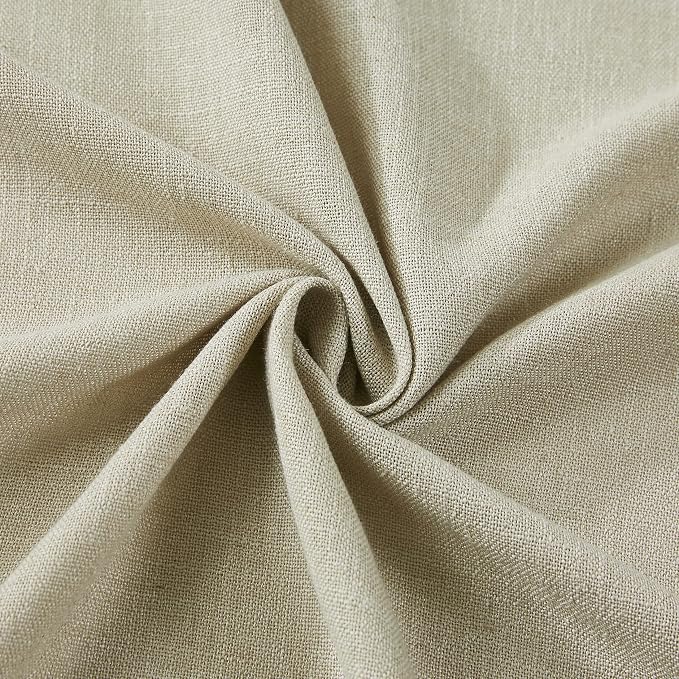 Vision Home Sand Pinch Pleated Semi Sheer Curtains Textured Linen Blended Light Filtering Window Curtains 72 inch for Living Room Bedroom Pinch Pleat Drapes with Hooks 2 Panels 40" Wx72 L,Camel Beige