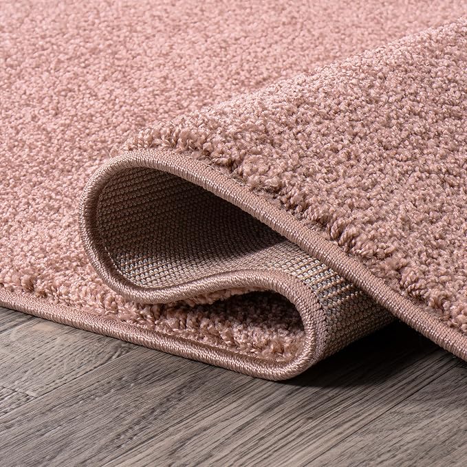 JONATHAN Y Haze Solid Low-Pile Pink 6' Round Indoor Area Rug, Coastal,Bohemian,Minimalist,Classic, Easy-Cleaning for Living Room,Bedroom,Kitchen,Pet Friendly,Non-Shedding (SEU100P-6R)