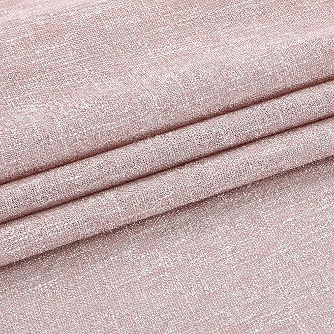 Vision Home Pink Pinch Pleated Semi Sheer Curtains for Girls Bedroom Living Room Textured Light Filtering Window Curtains 120 inch Rayon Blended Pinch Pleat Pink Drapes with Hooks 2 Panels 40"Wx120"L