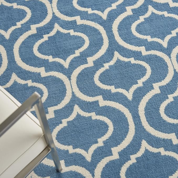 Nourison Home Jubilant Blue 5'3" x 7'3" Area Rug - Easy Clean, Non Shedding, Bed Room, Living Room, Dining Room, Kitchen (5' x 7')