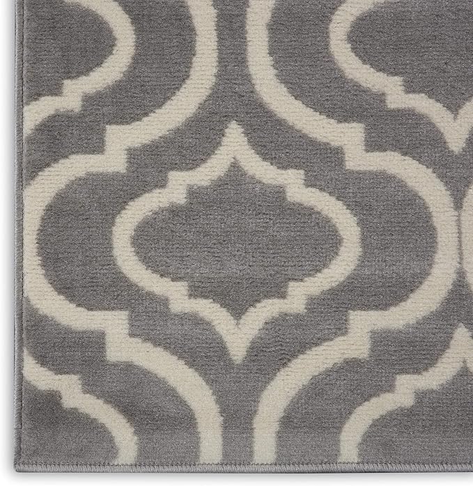 Nourison Home Jubilant Grey 2'3" x 7'3" Area Rug - Easy Clean, Non Shedding, Bed Room, Living Room, Dining Room, Kitchen (7' Runner)