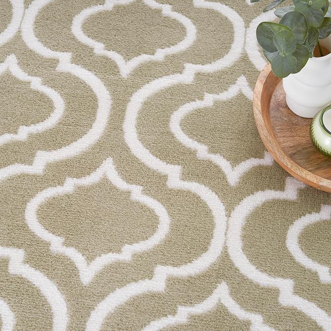 Nourison Home Jubilant Contemporary Olive 7'10" x 9'10" Area -rug, Easy -cleaning, Non Shedding, Bed Room, Living Room, Dining Room, Kitchen (8x10)