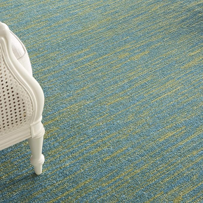 Nourison Home Nourison Essentials Blue Green 8' x 10' Area Rug - Easy Clean, Non Shedding, Bed Room, Living Room, Dining Room, Kitchen (8' x 10')