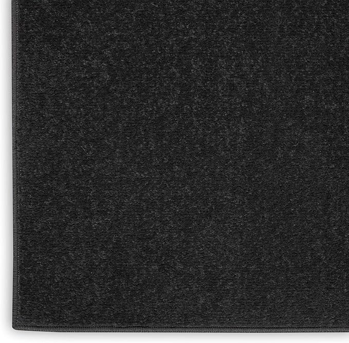 Nourison Home Nourison Essentials Black 3' x 5' Area Rug - Easy Clean, Non Shedding, Bed Room, Living Room, Dining Room, Kitchen (3' x 5')