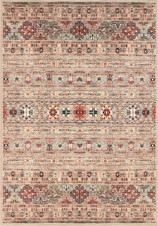 Keen Home Design 5x7 Rug - Machine Washable Area Rug with Non-Slip Backing, Ideal for Living Room, Dining Room, Bedroom - Vintage, Easy Clean, Durable, Low Pile Rug - (5' x 7')