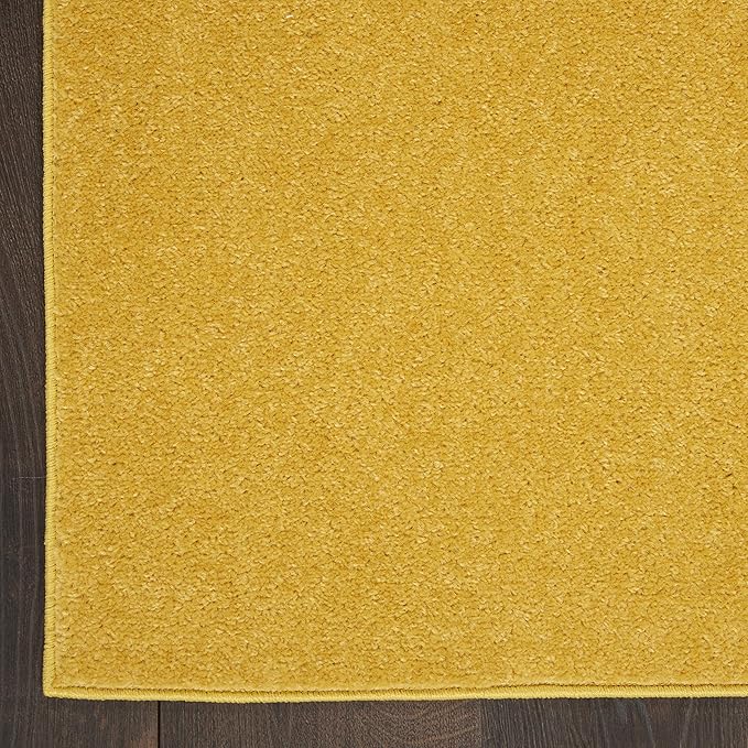 Nourison Home Nourison Essentials Yellow 2'2" x 7'6" Area Rug - Easy Clean, Non Shedding, Bed Room, Living Room, Dining Room, Kitchen (8' Runner)