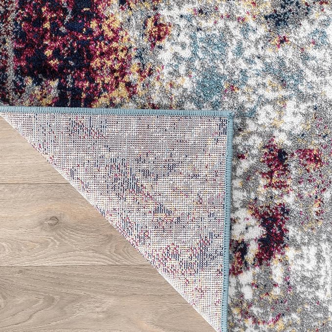 Rugshop Watercolor Distressed Modern Bohemian Area Rug Multi 5' x 7'