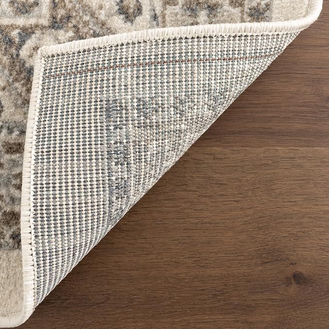 nuLOOM 2x8 Becca Traditional Tiled Area Rug, Beige, Faded Transitional Design, Stain Resistant, For Bedroom, Dining Room, Living Room, Hallway, Office, Kitchen, Entryway