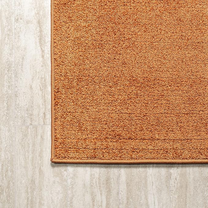 JONATHAN Y Haze Solid Low-Pile Orange Indoor Area Rug 12x15, Coastal,Bohemian,Minimalist,Classic, Easy-Cleaning for Living Room,Bedroom,Kitchen,Pet Friendly,Non-Shedding (SEU100M-15)