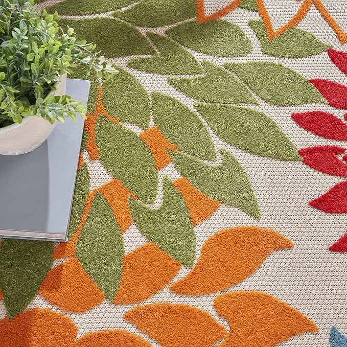 Nourison Home Aloha Indoor/Outdoor Green 10' x Area Rug (10 Round)